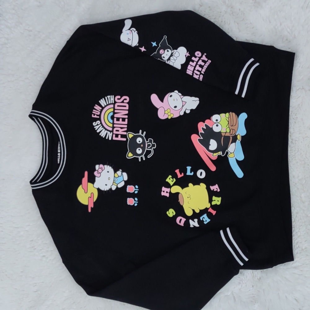 Hello Kitty And Friends By Sanrio Black Sweatshirt with Colorful Friends Design - Picture 17 of 17